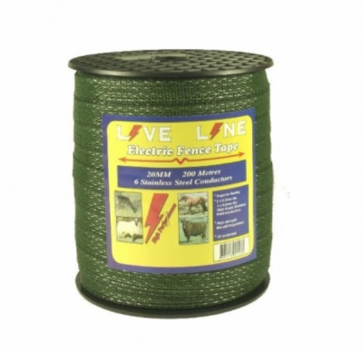 Live Line Green 20mm Electric Fence Tape